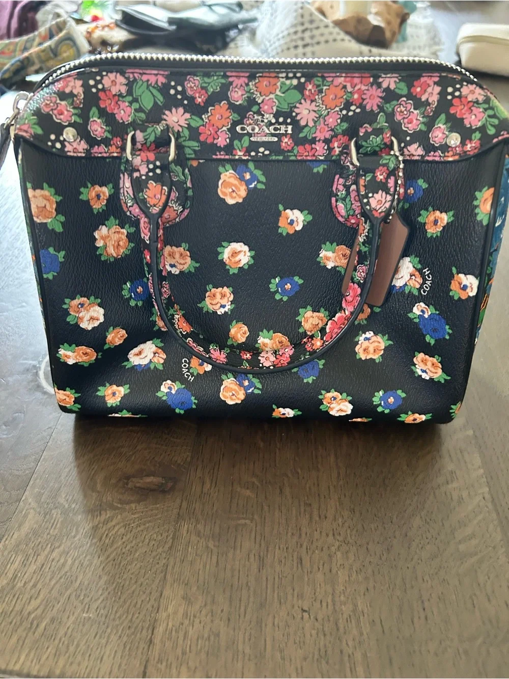 Coach mini Bennett satchel in floral print mix coated canvas
